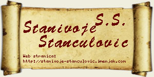 Stanivoje Stančulović vizit kartica